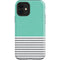Teal and Grey Stripes iPhone 12 Impact Case
