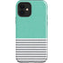 Teal and Grey Stripes iPhone 12 Impact Case