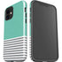 Teal and Grey Stripes iPhone 12 Impact Case