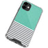 Teal and Grey Stripes iPhone 12 Mini Clear Case