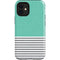 Teal and Grey Stripes iPhone 12 Mini Impact Case