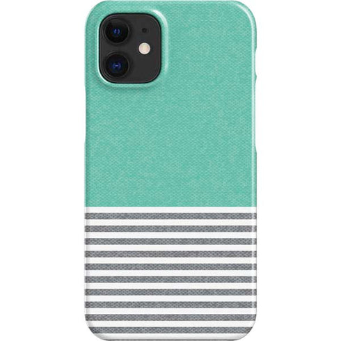 Teal and Grey Stripes iPhone 12 Mini Lite Case