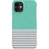 Teal and Grey Stripes iPhone 12 Mini Lite Case