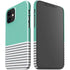 Teal and Grey Stripes iPhone 12 Mini Lite Case