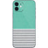Teal and Grey Stripes iPhone 12 Mini Skin
