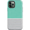 Teal and Grey Stripes iPhone 12 Pro Impact Case