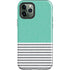 Teal and Grey Stripes iPhone 12 Pro Impact Case
