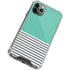 Teal and Grey Stripes iPhone 12 Pro Max Clear Case