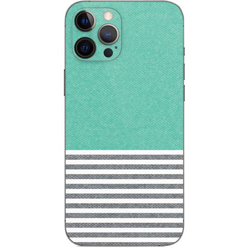 Teal and Grey Stripes iPhone 12 Pro Max Skin