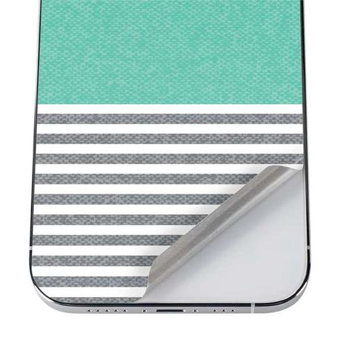 Teal and Grey Stripes iPhone 12 Pro Max Skin