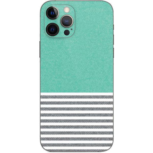 Teal and Grey Stripes iPhone 12 Pro Skin