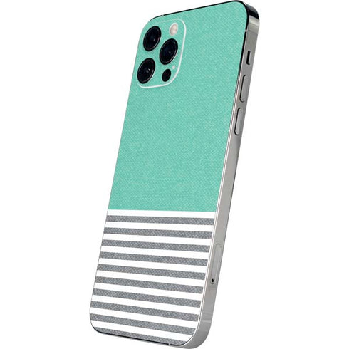 Teal and Grey Stripes iPhone 12 Pro Skin