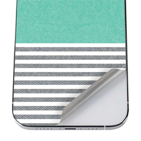 Teal and Grey Stripes iPhone 12 Pro Skin