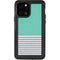 Teal and Grey Stripes iPhone 12 Pro Waterproof Case