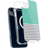 Teal and Grey Stripes iPhone 13 MagSafe Case
