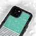 Teal and Grey Stripes iPhone 13 Mini Waterproof Case