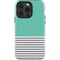 Teal and Grey Stripes iPhone 13 Pro Impact Case