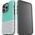 Teal and Grey Stripes iPhone 13 Pro Impact Case