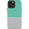 Teal and Grey Stripes iPhone 13 Pro Max Impact Case