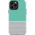 Teal and Grey Stripes iPhone 13 Pro Max Impact Case