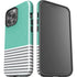 Teal and Grey Stripes iPhone 13 Pro Max Impact Case