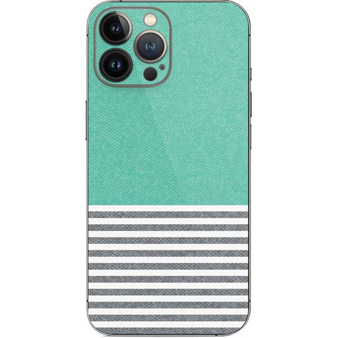 Teal and Grey Stripes iPhone 13 Pro Max Skin