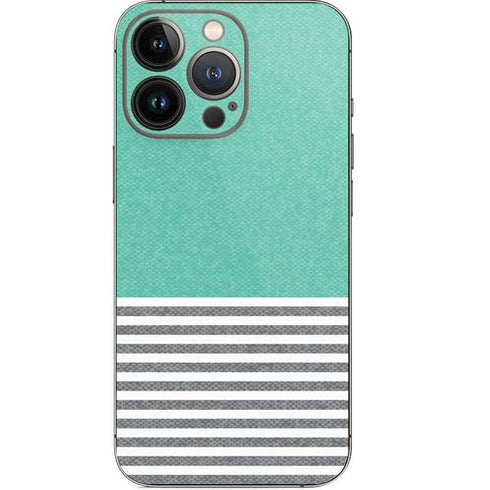 Teal and Grey Stripes iPhone 13 Pro Skin