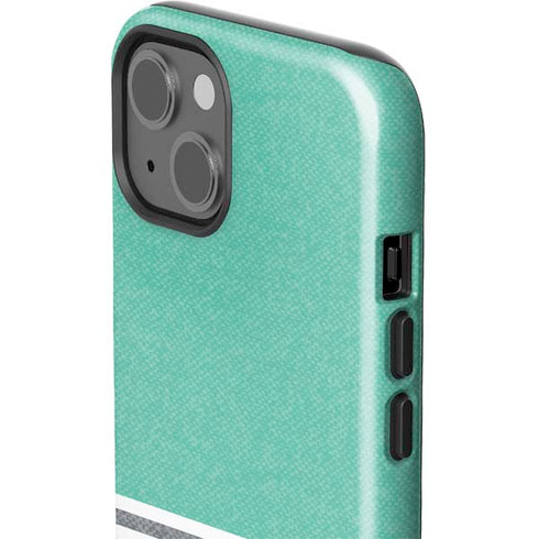 Teal and Grey Stripes iPhone 14 Plus Impact Case