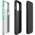 Teal and Grey Stripes iPhone 15 Plus Impact Case