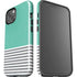 Teal and Grey Stripes iPhone 14 Plus Impact Case
