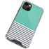 Teal and Grey Stripes iPhone 14 Plus Clear Case