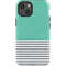 Teal and Grey Stripes iPhone 14 Impact Case