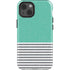 Teal and Grey Stripes iPhone 15 Impact Case
