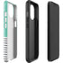 Teal and Grey Stripes iPhone 14 Impact Case