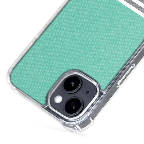 Teal and Grey Stripes iPhone 14 Plus MagSafe Case
