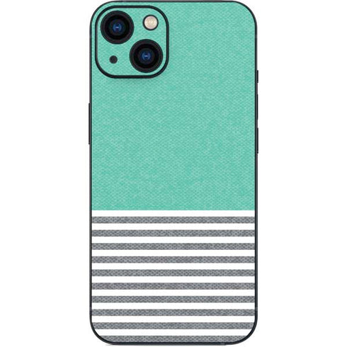 Teal and Grey Stripes iPhone 14 Plus Skin