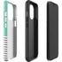 Teal and Grey Stripes iPhone 14 Pro Impact Case