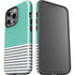 Teal and Grey Stripes iPhone 14 Pro Impact Case