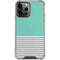 Teal and Grey Stripes iPhone 14 Pro Max Clear Case