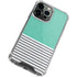 Teal and Grey Stripes iPhone 14 Pro Max Clear Case