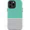Teal and Grey Stripes iPhone 14 Pro Max Impact Case
