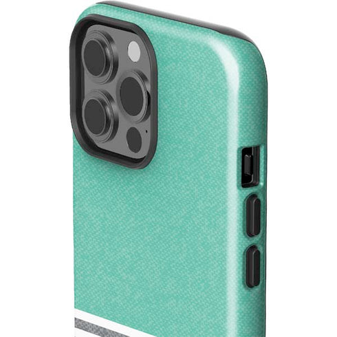Teal and Grey Stripes iPhone 14 Pro Max Impact Case