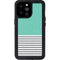 Teal and Grey Stripes iPhone 14 Pro Max Waterproof Case