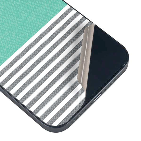Teal and Grey Stripes iPhone 14 Skin