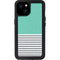 Teal and Grey Stripes iPhone 15 Plus Waterproof Case