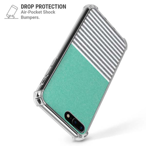 Teal and Grey Stripes iPhone 7/8 Plus Clear Case