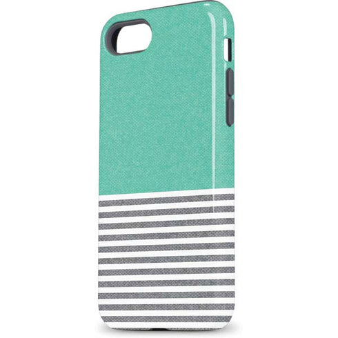 Teal and Grey Stripes iPhone 7 Pro Case