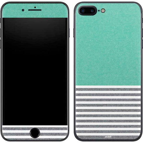 Teal and Grey Stripes iPhone 8 Plus Skin