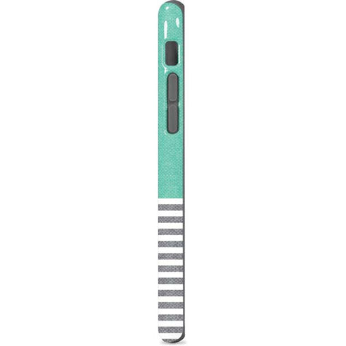Teal and Grey Stripes iPhone 8 Pro Case
