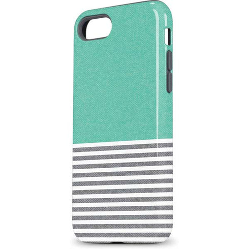 Teal and Grey Stripes iPhone 8 Pro Case